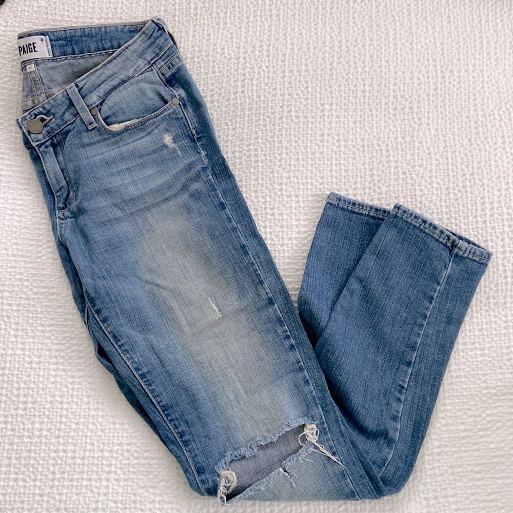Paige Distressed Verdugo Ultra Skinny Jeans - Size 27‎